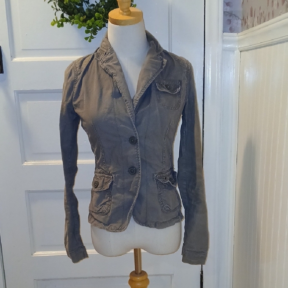 American Eagle Outfitters Gray Blazer Tailored Suit Jacket - Picture 1 of 1